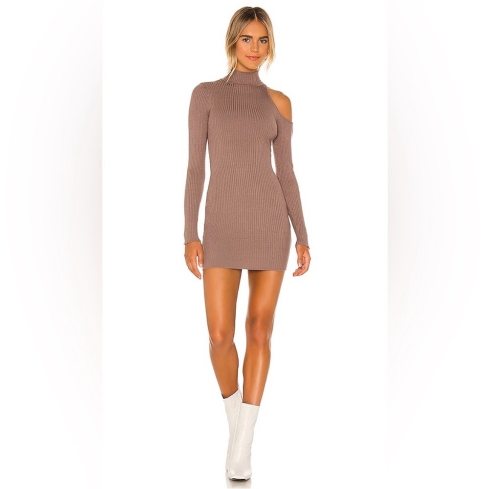 Moira Cut out dress in mocha by NBD.